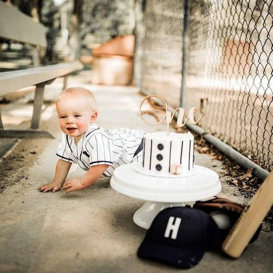 Baseball One Cake Topper - Easy Basic Creations